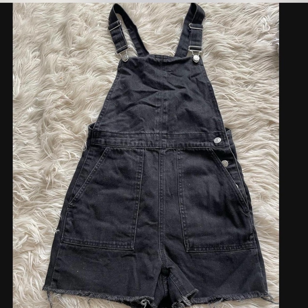 Topshop Moto Black Denim Jumpsuit